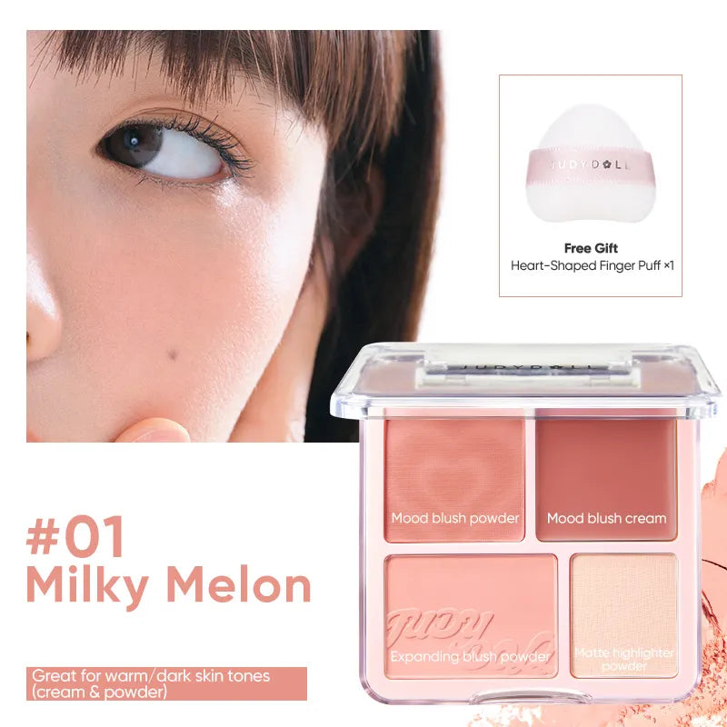 Paleta de rubor e iluminación 2 en 1