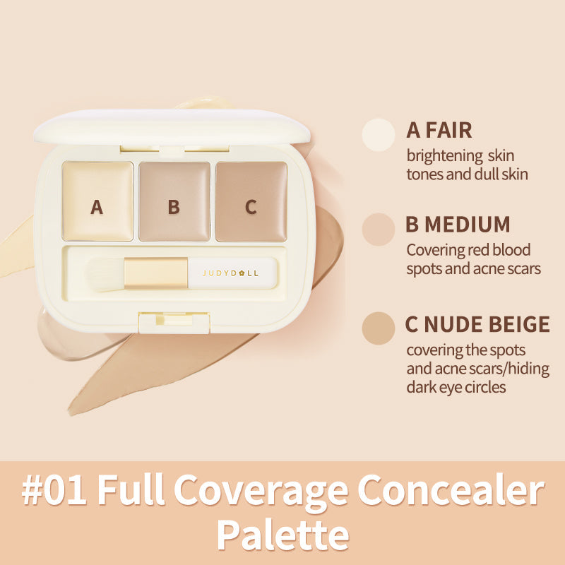 Three-Shades Concealer Palette #01 Full Coverage