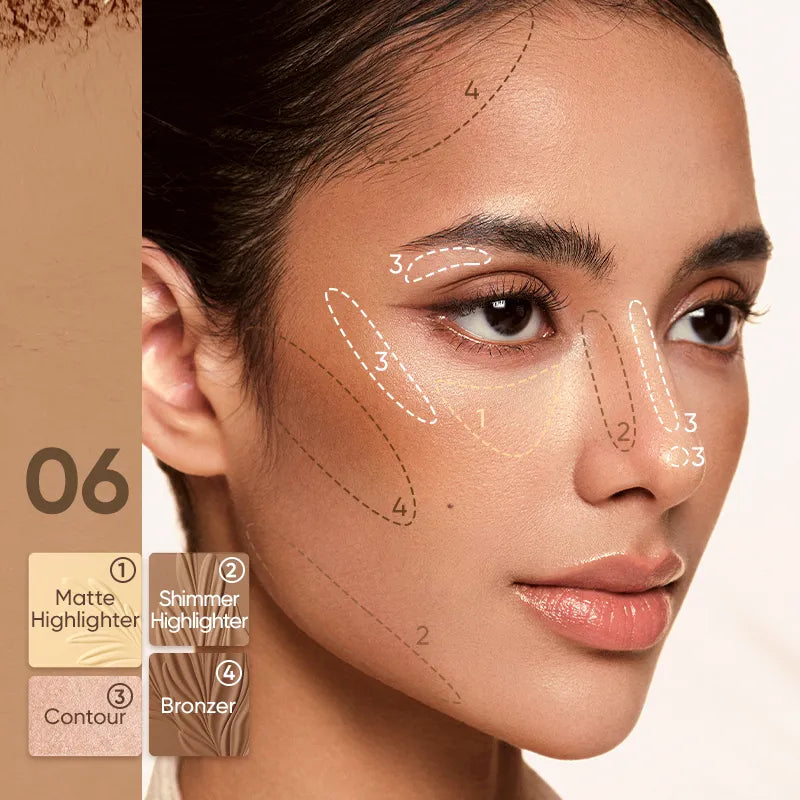 Judydoll 2 IN 1 Highlighter Contour Palette - #06 SUN TAN PALETTE