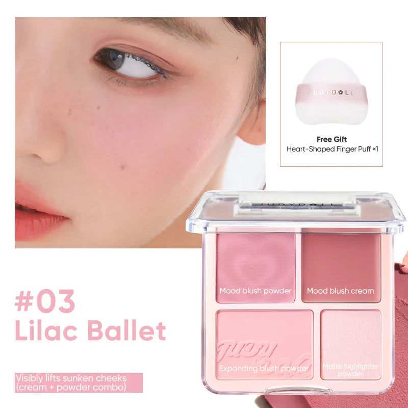 Paleta de rubor e iluminación 2 en 1