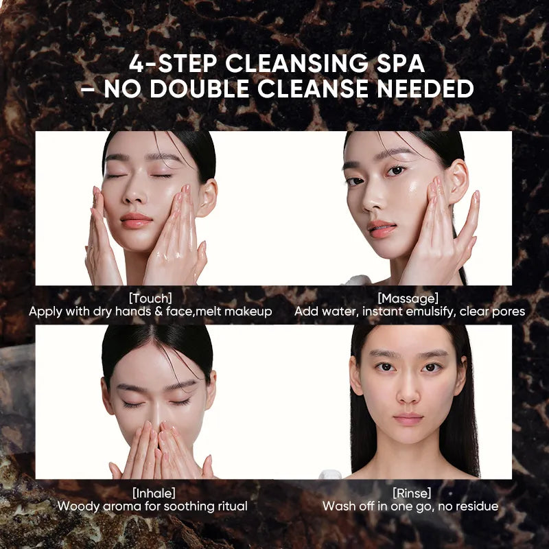 Gentle cleansing oil for dry, sensitive skin. Instantly melts makeup in 5s, purifies pores, hydrates, and leaves a fresh woody truffle scent.