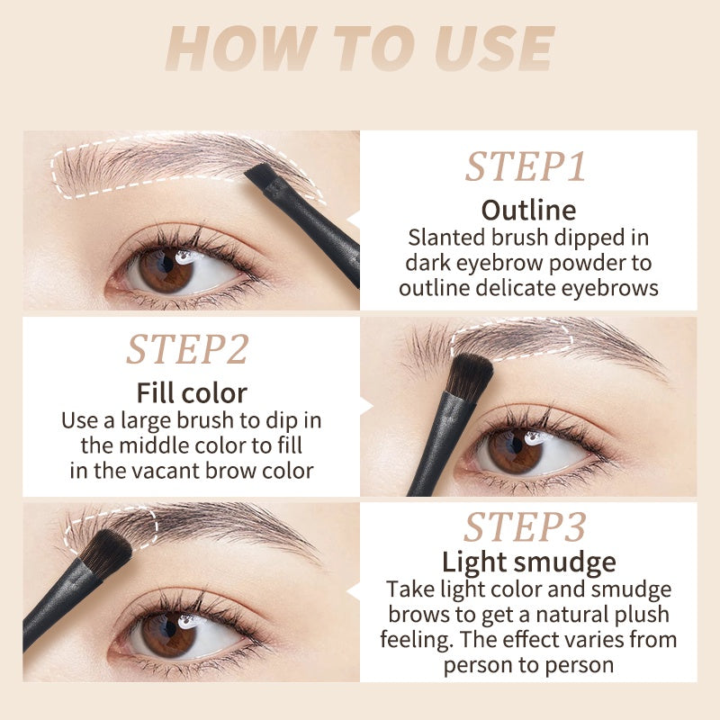 Judydoll-3 Shade Eyebrow Powder Waterproof 