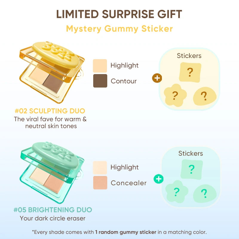 Judydoll Mini 2 IN 1 Highlighter Contour Palette
