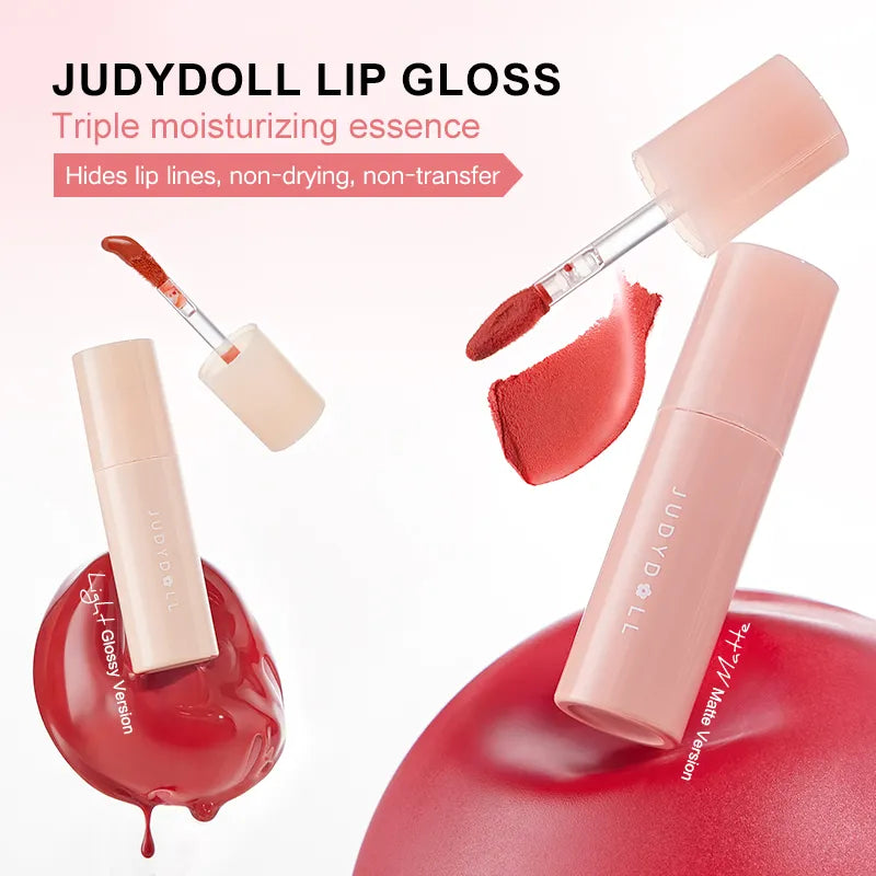 Judydoll Lip Gloss – Dual Textures, 12H Non-Transfer