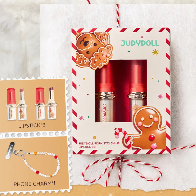 Judydoll PDRN Stay Shine Lipstick Holiday Gift Set with phone charm