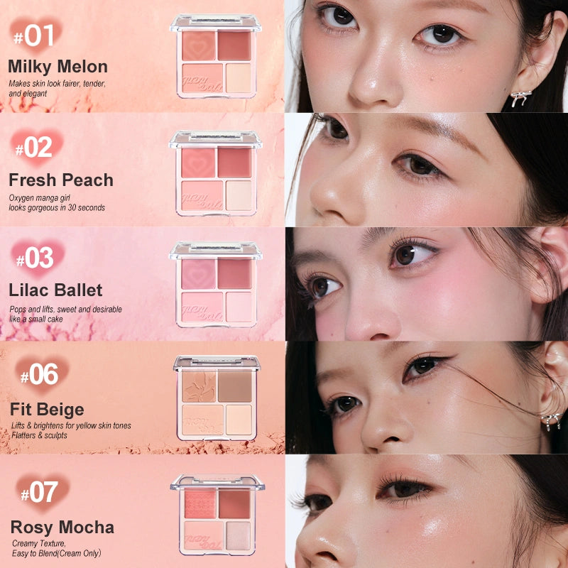 Judydoll 2 in 1 Blush Highlight Palette