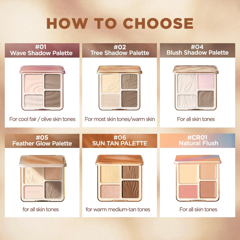 Judydoll 2 IN 1 Highlighter Contour Palette Shade Guide