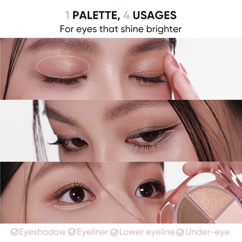 Judydoll GLAZED BEAUTY-4 Shades Eyeshadow Palette