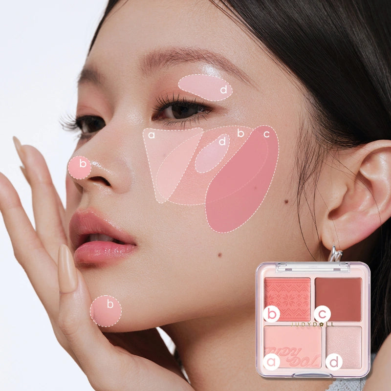 Judydoll 2 in 1 Blush Highlight Palette