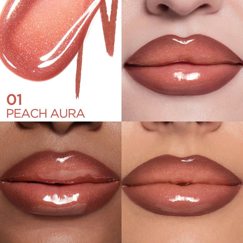 Judydoll Lip Gloss & Liner Duo #01 Peach Aura In Different Skin Tone