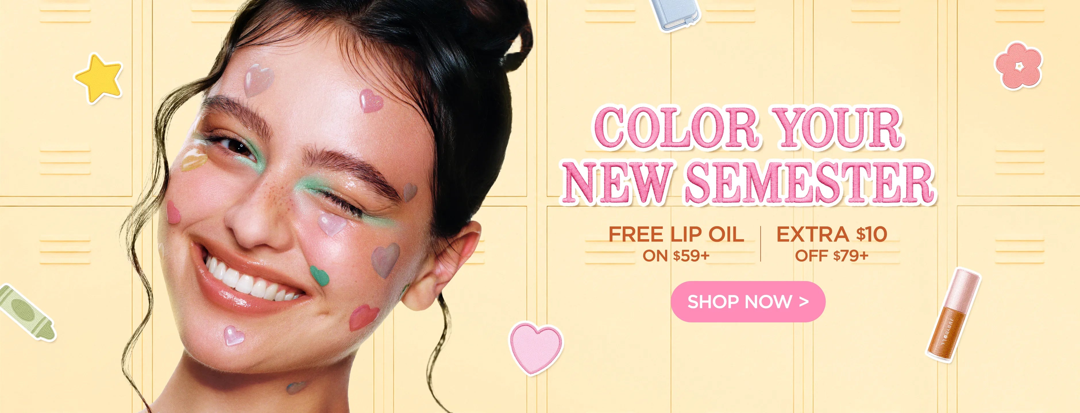 Judydoll back-to-school deal: enjoy free lip oli on order $59+, extra $10 off on order $79+