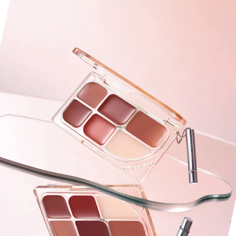 Discover the 6-Color Multi-Use Lip Palette, your all-in-one solution for lips, cheeks, and eyes. Moisturizing gloss, soft matte balm, and lip mask for plump, smooth, radiant color.