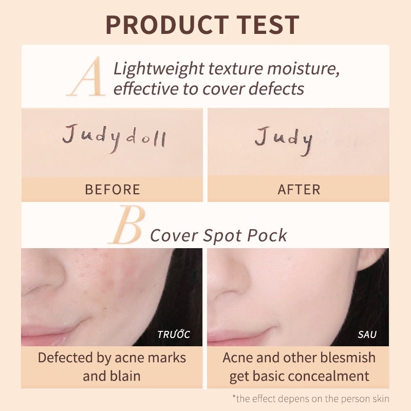 Judydoll-High Coverage & Long Lasting Traceless Cloud-Touch Concealer