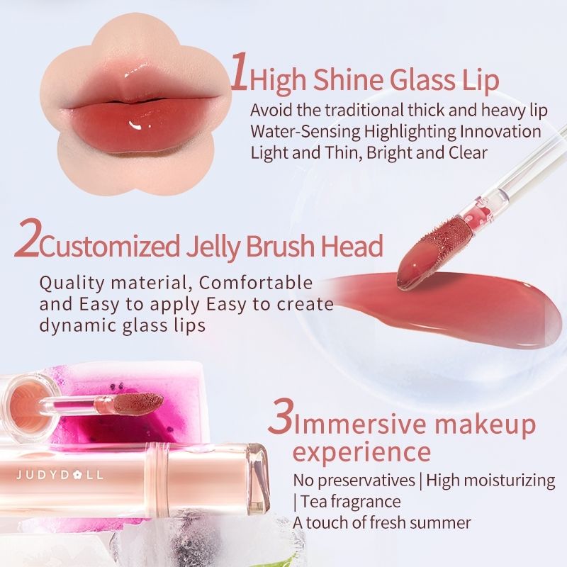 Judydoll-Mirror Tea Jelly Light Moisturizing Lip Glaze